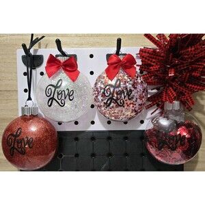 4 Round Love Ornaments Valentines Day Or Christmas Gifts
